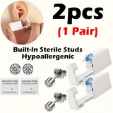 2 Pack Self Ear Piercing Gun No Pain Kit Disposable Stud Sterile Tools for Nose Lip