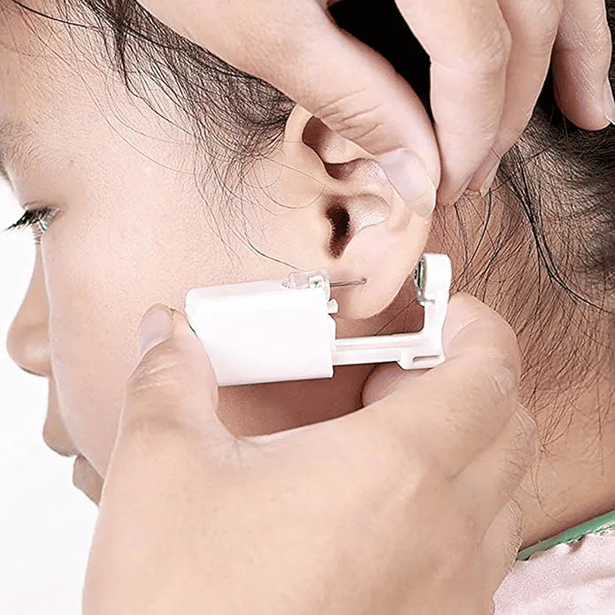2 Pack Self Ear Piercing Gun No Pain Kit Disposable Stud Sterile Tools for Nose Lip