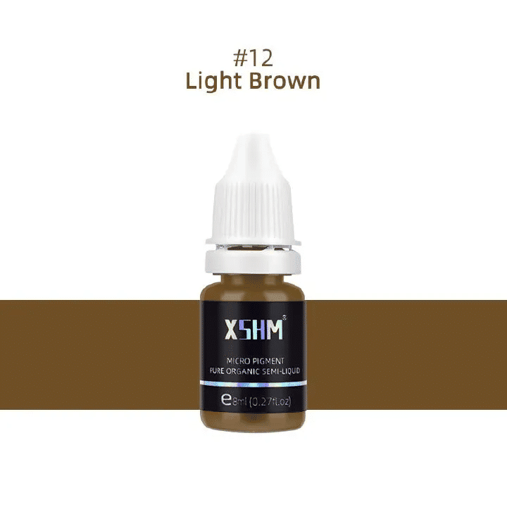 Light Brown Micro-Blading Pigment XSHM 8ml 0.27fl.oz Eyebrow Lip Eyeliner Tattoo Natural Plant Ink Semi Permanent Makeup