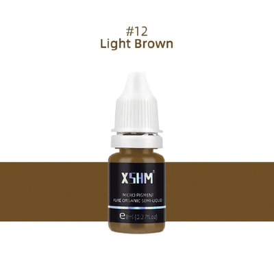 Light Brown Micro-Blading Pigment XSHM 8ml 0.27fl.oz Eyebrow Lip Eyeliner Tattoo Natural Plant Ink Semi Permanent Makeup
