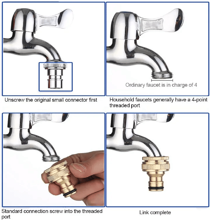 1/2 Inch Female Threaded Faucet Adapter Quick Brass Tap Connector Garden Hose Thread Nozzle Connection Fitting
