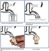 Brass Quick Connector Tap Garden Irrigation Faucet Nozzle Adapter 1/2 Inch Thread Connection for Hose Washing Machine Fittings 2-Pack