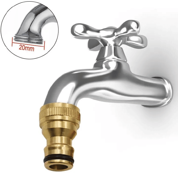 Brass Quick Connector Tap Garden Irrigation Faucet Nozzle Adapter 1/2 Inch Thread Connection for Hose Washing Machine Fittings 2-Pack