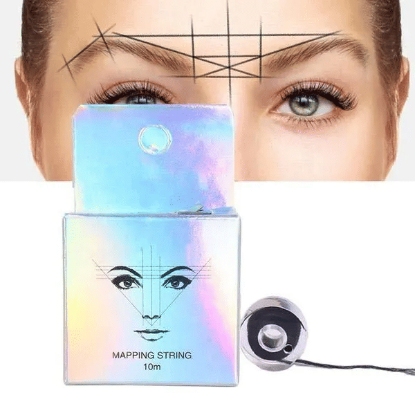10m Black Eyebrow Mapping String Microblading Pre-Inked Brow Marker Thread for Permanent Makeup Tattoo PMU Positioning Tool