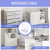 4 Pack Child Safety Cupboard Locks Baby Proof Corner Lock for Cabinet Drawer Refrigerator White