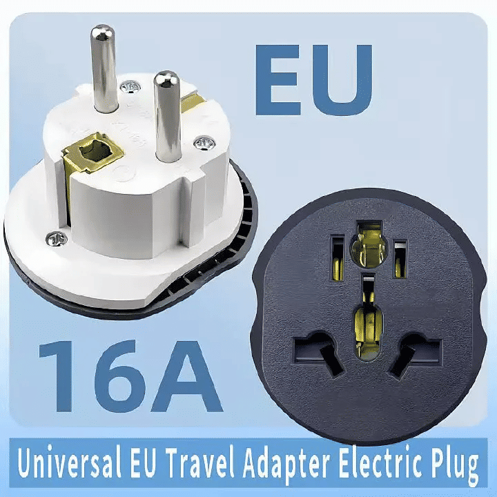 Universal EU Plug European Travel Wall Power Adapter Outlet 2 Round Input Pin Multiplug Socket Electrical Converter UAE USA EU UK AU CN to KSA Germany Adaptor for Business Trip Holiday Hotel