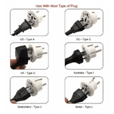 Universal EU Plug European Travel Wall Power Adapter Outlet 2 Round Input Pin Multiplug Socket Electrical Converter UAE USA EU UK AU CN to KSA Germany Adaptor for Business Trip Holiday Hotel
