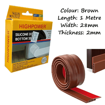 100cm Silicone Door Bottom Seal Strip Weather Stripping Garage Storm Guard