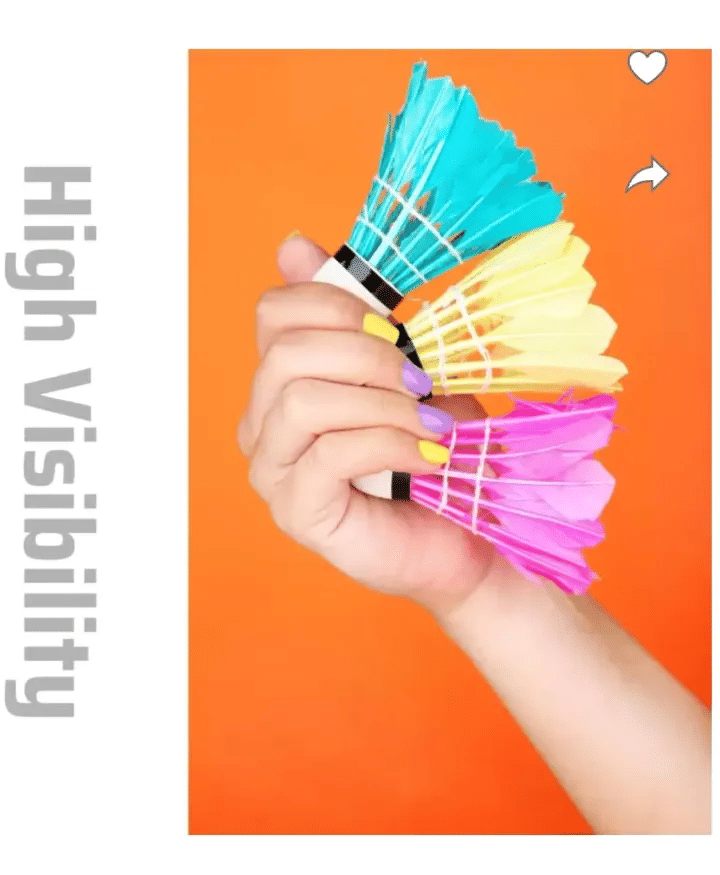 3pcs Coloured Feather Badminton Shuttlecocks Multicolour Professional Pack