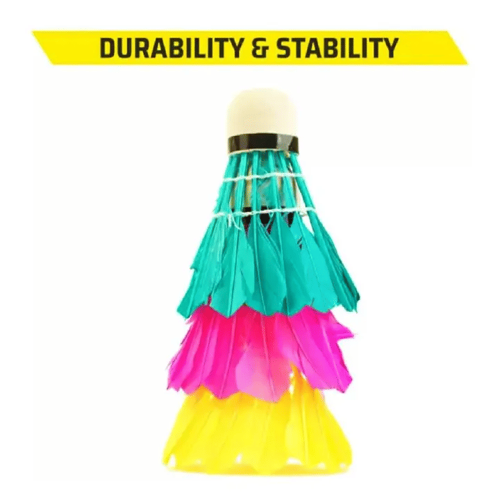 3pcs Coloured Feather Badminton Shuttlecocks Multicolour Professional Pack
