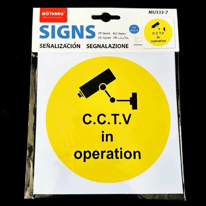 CCTV in Operation Warning Sign 15x15cm Waterproof PVC Non-Fading Self-Adhesive Security Surveillance Sticker