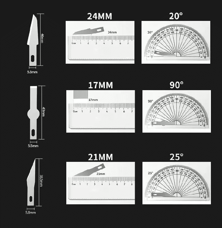 13-Piece Metal Carving Knife Pen Style Art Seal Cutting Manual Combination Paper Cuttings Non-Slip Gadget DIY Precision Repair Tool