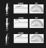 13-Piece Metal Carving Knife Pen Style Art Seal Cutting Manual Combination Paper Cuttings Non-Slip Gadget DIY Precision Repair Tool
