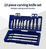 13-Piece Metal Carving Knife Pen Style Art Seal Cutting Manual Combination Paper Cuttings Non-Slip Gadget DIY Precision Repair Tool