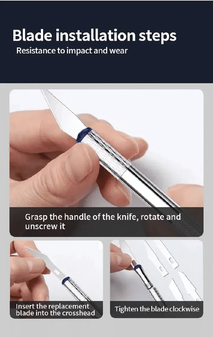 13-Piece Metal Carving Knife Pen Style Art Seal Cutting Manual Combination Paper Cuttings Non-Slip Gadget DIY Precision Repair Tool
