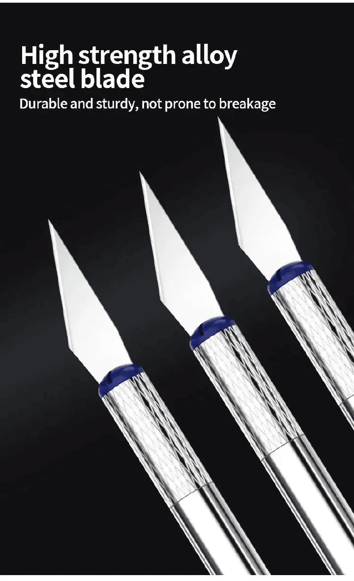 13-Piece Metal Carving Knife Pen Style Art Seal Cutting Manual Combination Paper Cuttings Non-Slip Gadget DIY Precision Repair Tool