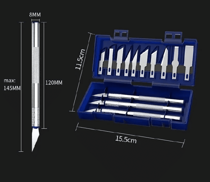 13-Piece Metal Carving Knife Pen Style Art Seal Cutting Manual Combination Paper Cuttings Non-Slip Gadget DIY Precision Repair Tool