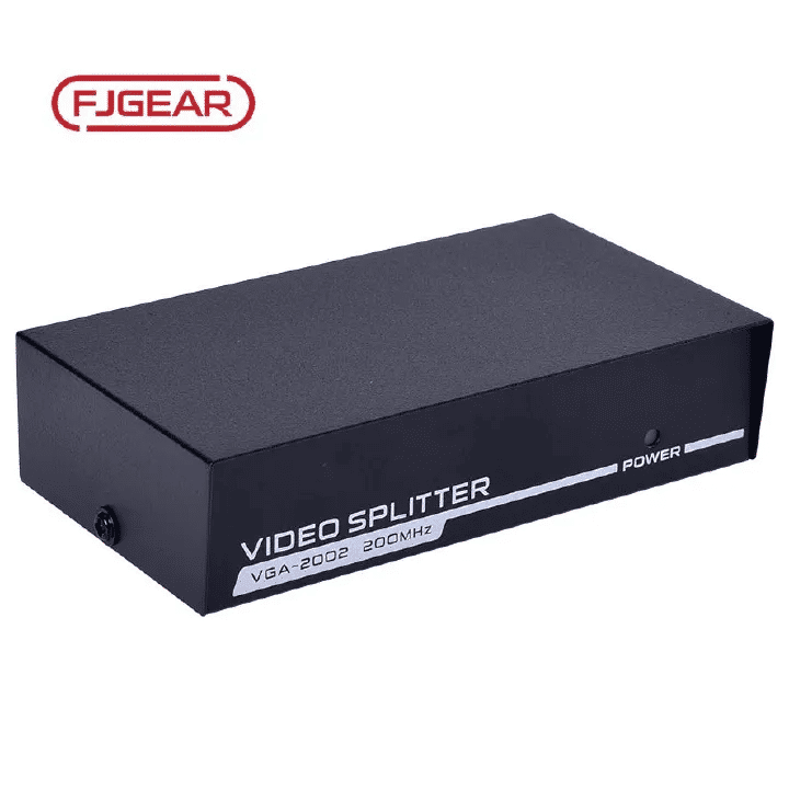 FJGEAR 2-Port VGA HD Splitter 200MHz 1 Input 2 Output 1920x1440 Resolution