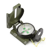 Lensatic Military Compass Portable Army Green Sighting Camping Hiking Guide Style Survival Marching Pointing Guider Phosphorescent Navigation Direction Protector