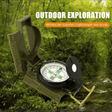 Lensatic Military Compass Portable Army Green Sighting Camping Hiking Guide Style Survival Marching Pointing Guider Phosphorescent Navigation Direction Protector