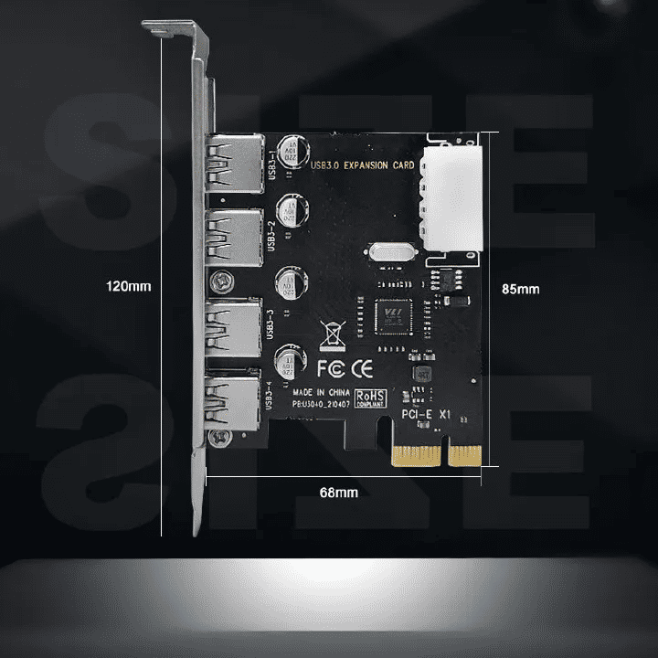 4 Ports USB 3.0 PCI-E Expansion Card Super Speed 5Gbps Adapter for PC