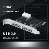 4 Ports USB 3.0 PCI-E Expansion Card Super Speed 5Gbps Adapter for PC