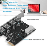 4 Ports USB 3.0 PCI-E Expansion Card Super Speed 5Gbps Adapter for PC