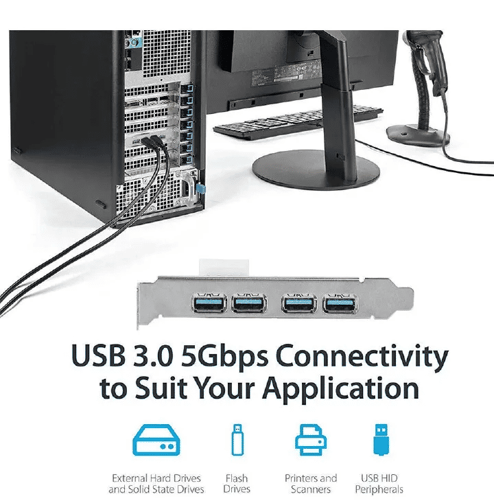 4 Ports USB 3.0 PCI-E Expansion Card Super Speed 5Gbps Adapter for PC