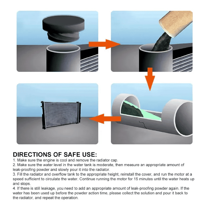 Rayhong Radiator Stop Leak Powder 15ml Anti-Leakage Repair Solution Underwater Quick Fix for Vehicle Cooling System