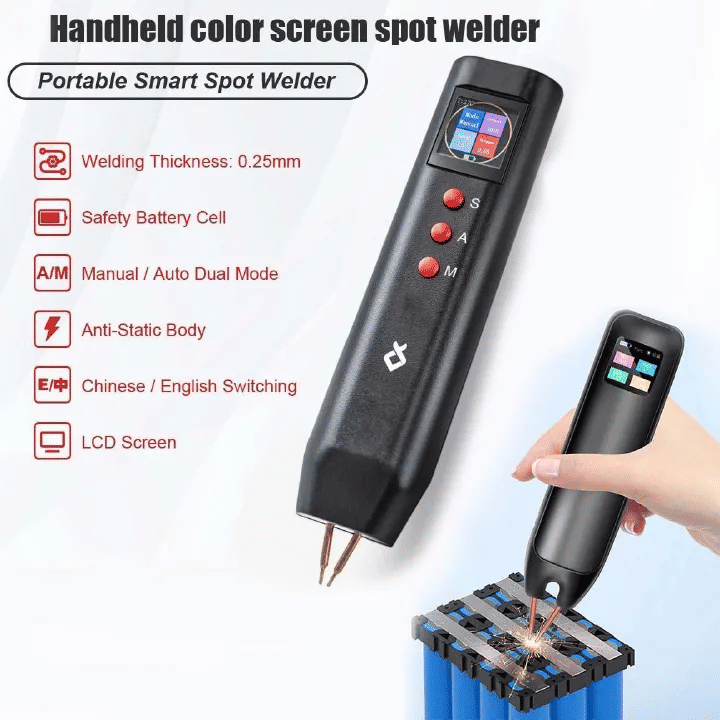 Handheld Spot Welder DIY Color Screen Manual/Automatic Dual-Mode Machine for 18650 Battery Nickel Strip