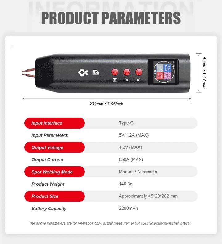 Handheld Spot Welder DIY Color Screen Manual/Automatic Dual-Mode Machine for 18650 Battery Nickel Strip