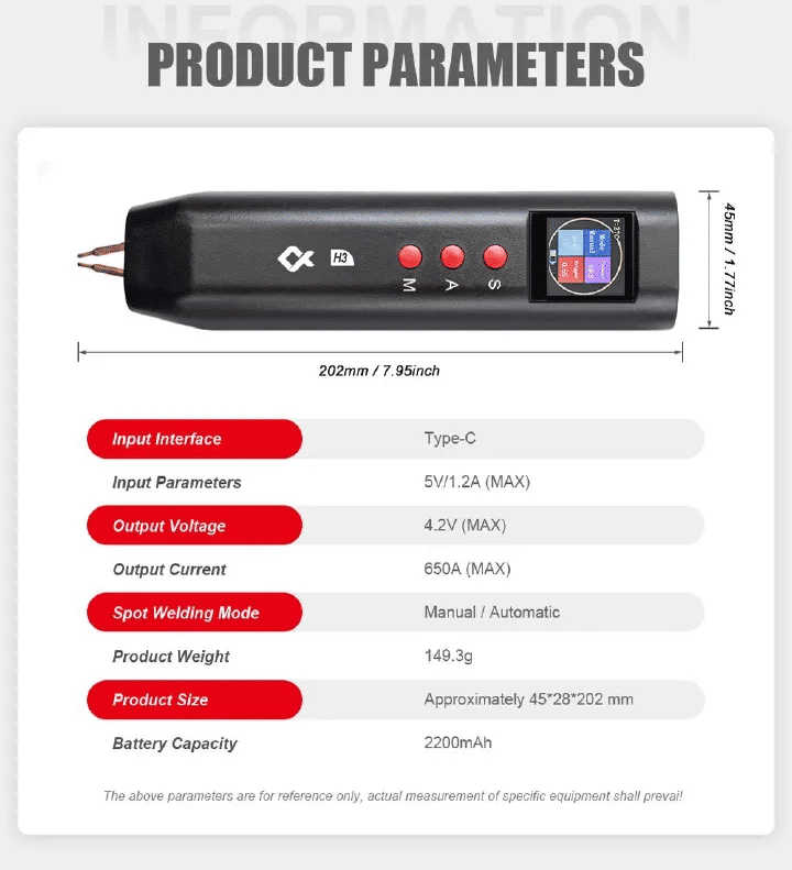 Handheld Spot Welder DIY Color Screen Manual/Automatic Dual-Mode Machine for 18650 Battery Nickel Strip