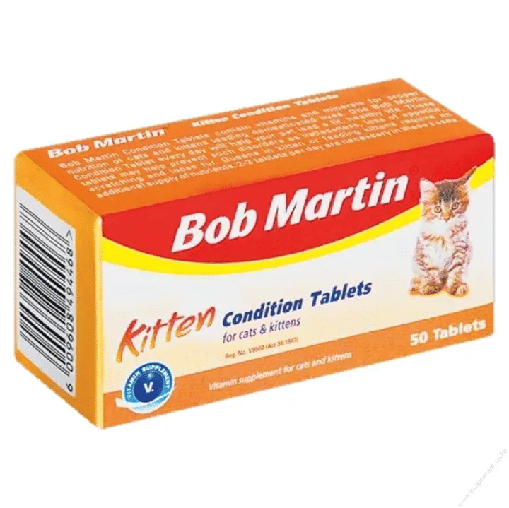 50-Piece Condition Tablets for Cats and Kittens Vitamin A B D E Supplements