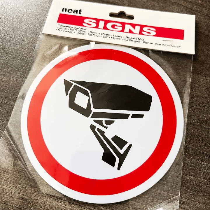 15cm CCTV Camera Sign Vinyl Decal Self-Adhesive Sticker Video Surveillance Laminated Heavy Duty UV Protected Weatherproof