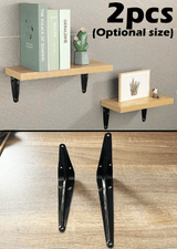 2-Piece Heavy Duty Steel L Brackets for Shelves Wall Mounted Angle Corner Brace Black