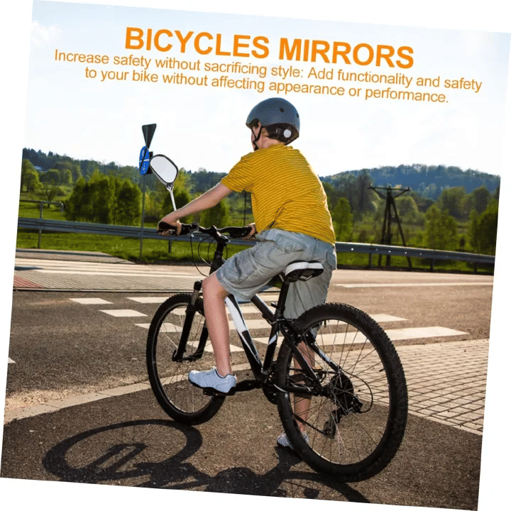 Adjustable Handlebar Bike Mirror Scratch Resistant HD Glass Lens with Front Reflector Universal Fit Rearview Bicycle Mirror 360 Rotatable
