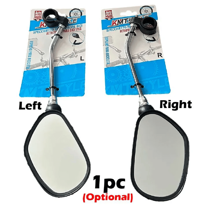 Adjustable Handlebar Bike Mirror Scratch Resistant HD Glass Lens with Front Reflector Universal Fit Rearview Bicycle Mirror 360 Rotatable