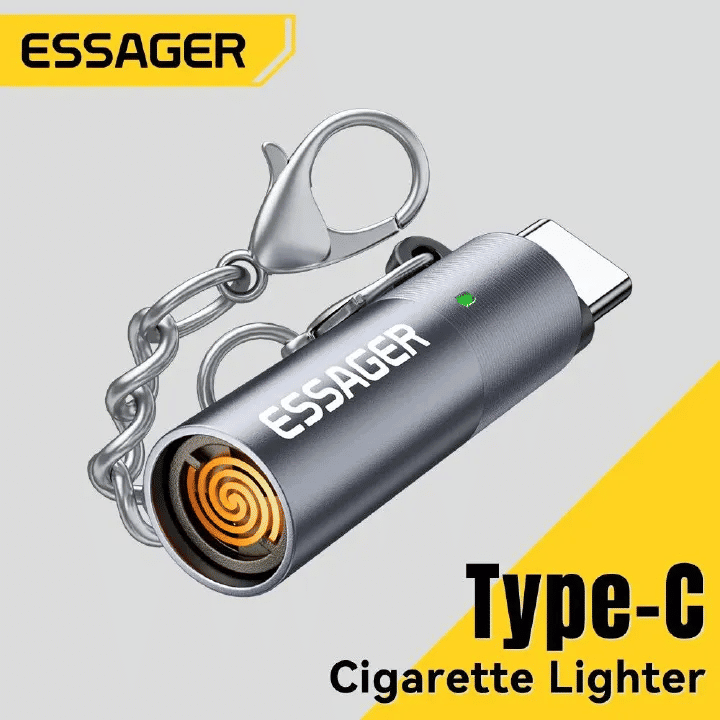 Essager Type-C Cigarette Lighter Tungsten Wire Heating Auto Shut-Off Compact Aluminum Alloy Flameless Windproof