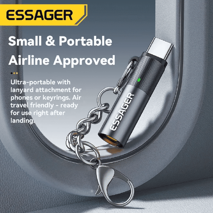 Essager Type-C Cigarette Lighter Tungsten Wire Heating Auto Shut-Off Compact Aluminum Alloy Flameless Windproof