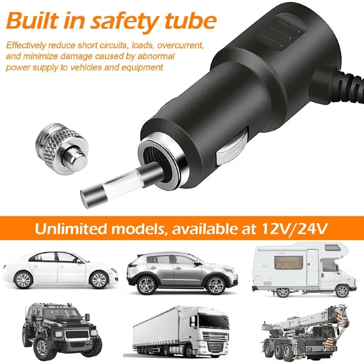 3 Way 12-24V Multi Socket Car Splitter USB Charger Adapter PD Fast Charging Cigarette Lighter For Android iPhone iPad GPS Dashcam