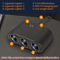 3 Way 12-24V Multi Socket Car Splitter USB Charger Adapter PD Fast Charging Cigarette Lighter For Android iPhone iPad GPS Dashcam