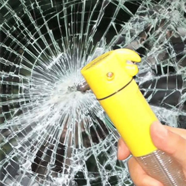 4-in-1 Car Safety Escape Tool Window Breaker LED Emergency Hammer Seat Belt Cutter Flashlight Beacon