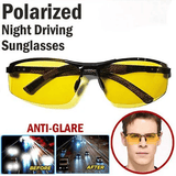Men's Night Vision Driving Glasses Yellow Tint PC Frame Anti-Glare Sunglasses Outdoor