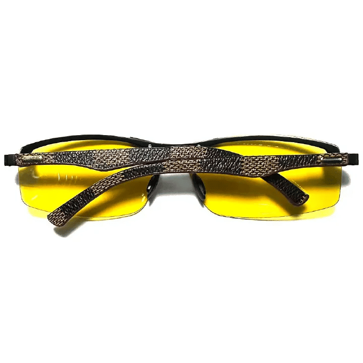 Men's Night Vision Driving Glasses Yellow Tint PC Frame Anti-Glare Sunglasses Outdoor