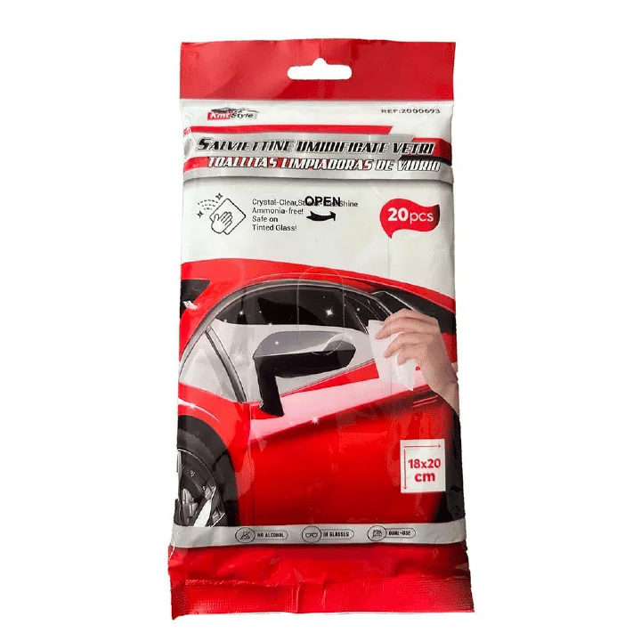 20-Pack Car Glass Wipes Dual-Use Windscreen Windshield Cleaning Streak-Free 18x20cm