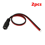 2-Pack 5.5mm x 2.1mm DC Female Pigtail Cable 10-Inch 18AWG Power Connector for CCTV Camera LED Strip Router
