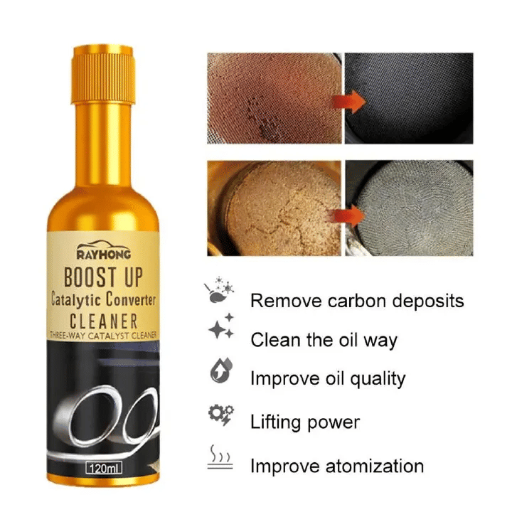 Boost Up 120ml Car Catalytic Converter Cleaner Engine Performance Fuel Injectors Exhaust Pipe Additive