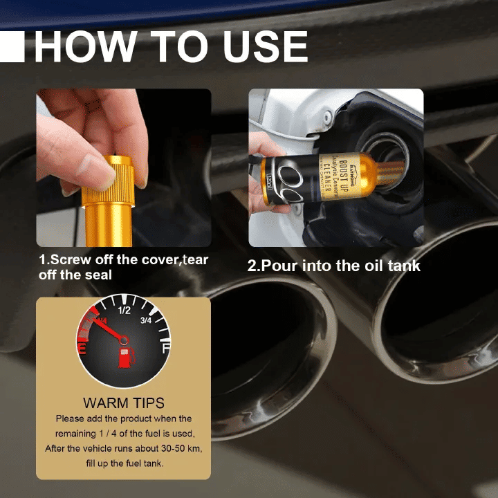 Boost Up 120ml Car Catalytic Converter Cleaner Engine Performance Fuel Injectors Exhaust Pipe Additive