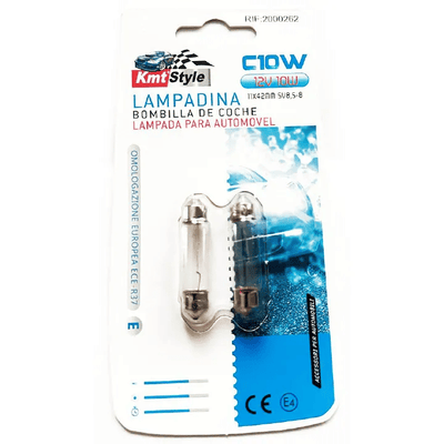 2-Piece 12V 10W C10W Filament Car Interior Light Bulbs SV8.5-8 Base 11mm x 42mm Reading Dome Lamp Replacement White