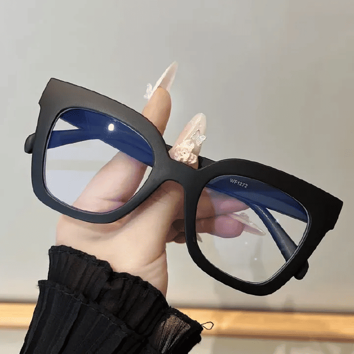 Oversized Square Frame Anti-Blue Light Glasses Women Blocking Clear Frame Computer Eyewear